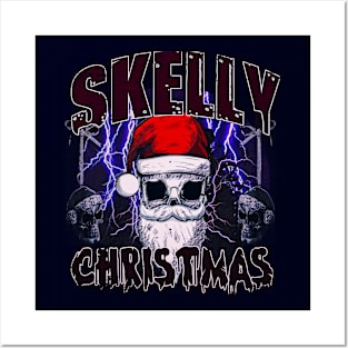 skelly christmas Santa skull to all merry christmas Posters and Art